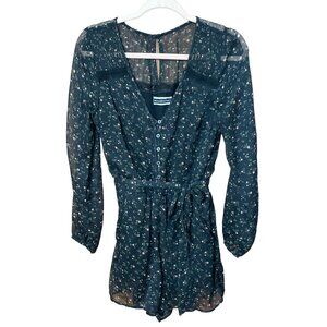 Abercrombie & Fitch Black Floral Romper Size Medium